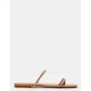 Steve Madden Tahiti Womens Rhinestone Faux Leather Slide Sandals In Multi