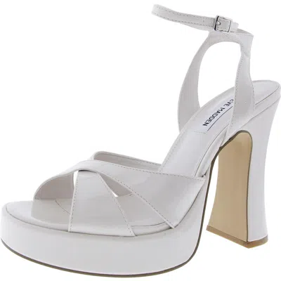 Steve Madden Tali Womens Buckle Patent Platform Sandals In Multi