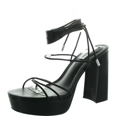 Steve Madden Tallulah Womens Embossed Faux Leather Lace-up In Black
