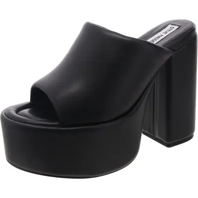 Steve Madden Tamale Womens Solid Leather Mules In Black