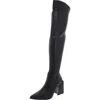 Steve Madden Tanzee Womens Faux Leather Pointed Toe Over-the-knee Boots In Black