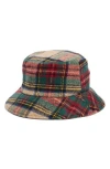Steve Madden Tartan Plaid Bucket Hat In Ivory Multi