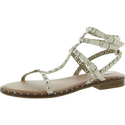 Steve Madden Tashia Womens Faux Leather Padded Insole Gladiator Sandals In Beige