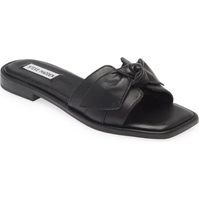 Steve Madden Tatum Slide Sandal In Black Leather