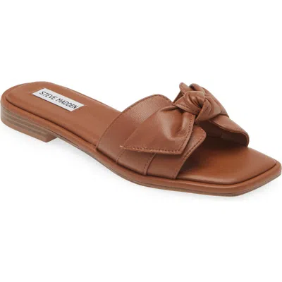 Steve Madden Tatum Slide Sandal In Cognac Leather