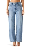 Steve Madden Taylor Crystal Embellished Straight Leg Jeans In Blue