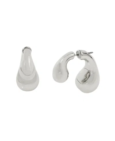 Steve Madden Teardrop Jacket Earrings In Rhodium