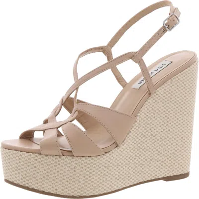 Steve Madden Tecy Womens Adjustable Platform Sandals In Brown