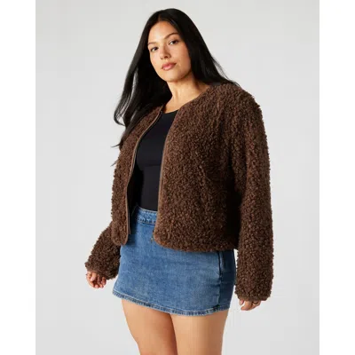 Steve Madden Teddy Jacket Brown In Mocha