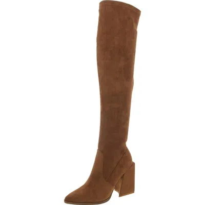 Steve Madden Tenacious Womens Faux Suede Pointed Toe Over-the-knee Boots In Green