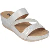 Steve Madden Tera Womens Wedge Studded Platform Sandals In White