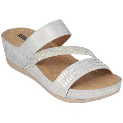 Steve Madden Tera Womens Wedge Studded Platform Sandals In White