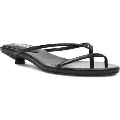 Steve Madden Terry Kitten Heel Flip Flop In Black