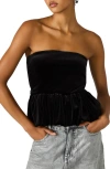 Steve Madden Tessae Strapless Top In Black