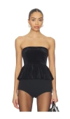 Steve Madden Tessae Strapless Top In Black