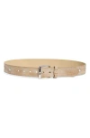 Steve Madden Textured Faux Leather Belt In Beige