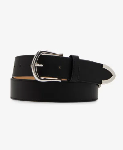 Steve Madden Textured Faux-leather Belt In Black