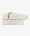 Steve Madden Textured Faux-leather Belt In Ivory