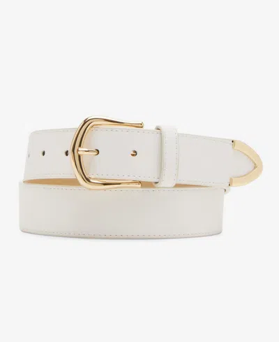 Steve Madden Textured Faux-leather Belt In Ivory