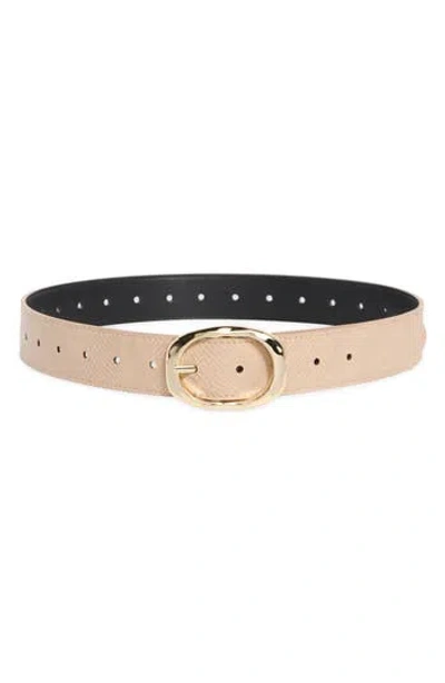 Steve Madden Textured Faux Leather Belt In Neutral