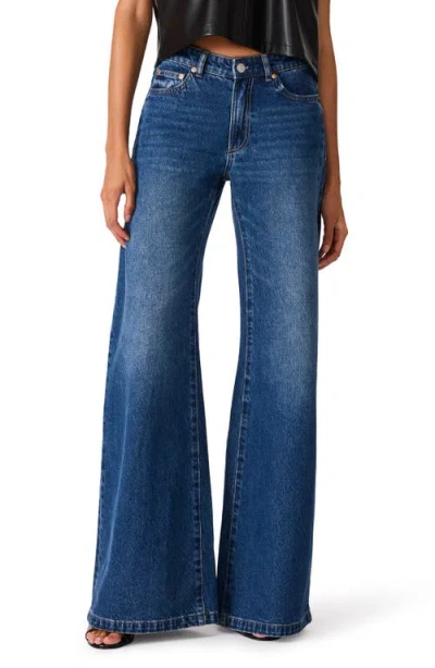 Steve Madden The Goldie High Waist Bootcut Jeans In Blue