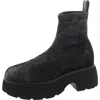 Steve Madden Thelma Womens Velvet Round Toe Booties In Black
