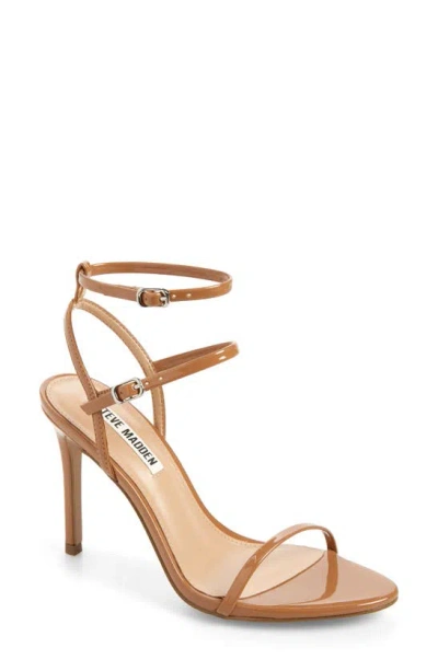 Steve Madden Theresa Ankle Strap Sandal In Camel Patent