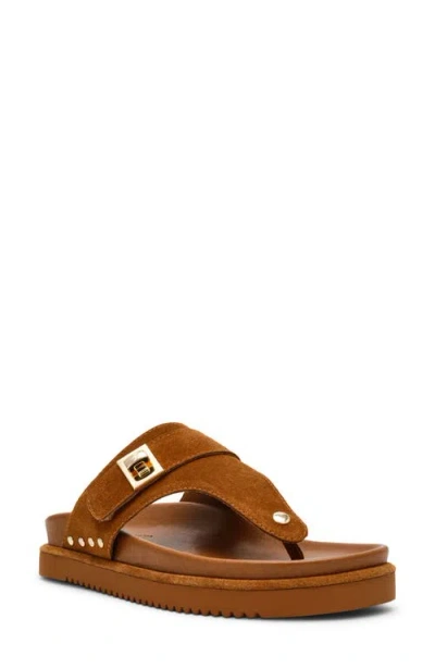 Steve Madden Thona Platform Sandal In Chestnut Suede