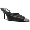 Steve Madden Thorin-r Womens Rhinestone Faux Leather Kitten Heels In Black