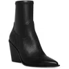 Steve Madden Thorn Womens Leather Ankle Cowboy, Western Boots In Black