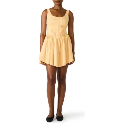 Steve Madden Tianna Pintuck Sleeveless Minidress In Yellow