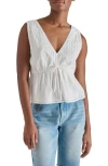 Steve Madden Tie Front Peplum Tank In Animal Print