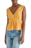 Steve Madden Tie Front Peplum Tank In Gold