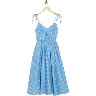 Steve Madden Tie Strap Poplin Midi Dress In Kentucky Blue