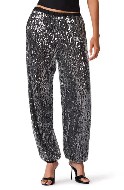 Steve Madden Tiffanee Sequined Jogger Pants In Metallic