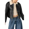 Steve Madden Tilia Faux Shearling Coat In Black