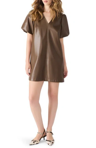 Steve Madden Tilly Faux Leather Minidress In Brown