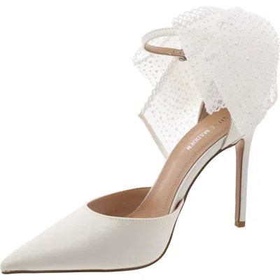 Steve Madden Timeless Womens Bow Synthetic Ankle Strap In White