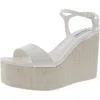 Steve Madden Timeout Womens Textured Patent Wedge Sandals In Multi