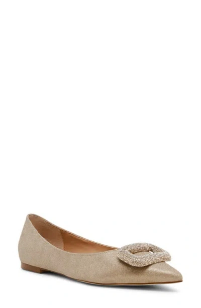 Steve Madden Tink Pointed Toe Flat In Gold Glitter