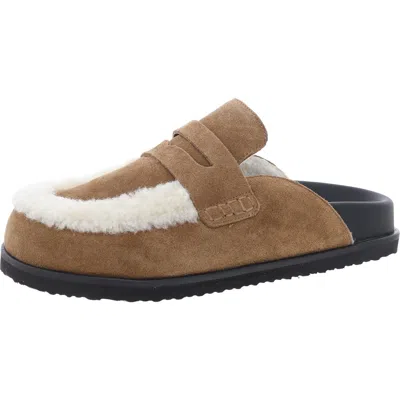 Steve Madden Tomlin Womens Faux Fur Leather Slide Slippers In Multi