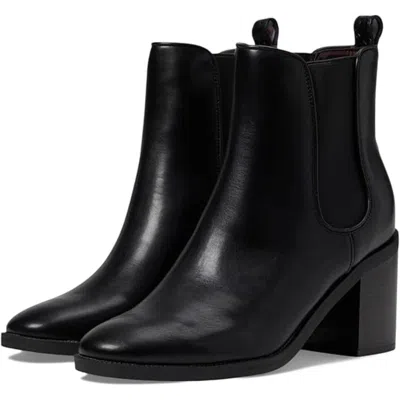 Steve Madden Tommy Hilfiger Brae Boots Women's Black Leather Almond Toe Chelsea Lion175