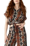 Steve Madden Tori Crop Shirt In Brown