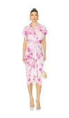 Steve Madden Tori Tie Front Shirtdress In Fuchsia,rose