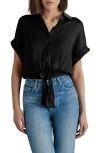 STEVE MADDEN STEVE MADDEN TORI TIE FRONT BUTTON-UP SHIRT