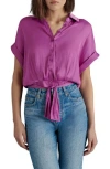Steve Madden Women's Tori Button-front Tie-hem Top In Radiant Orchid