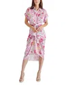 Steve Madden Tori Tie Front Shirtdress In Pink Hydrangea