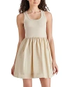 Steve Madden Tottenham Mixed Media Mini Dress In Sandy Beig