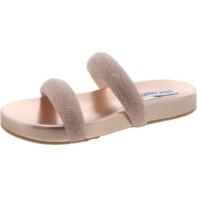 Steve Madden Tracer Womens Embellished Slip-on Slide Sandals In Multi