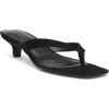 Steve Madden Tracie Kitten Heel Flip Flop In Black Suede
